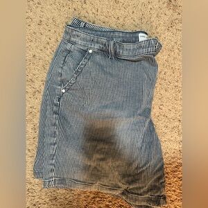 Lane Bryant Blue and White Striped Shorts